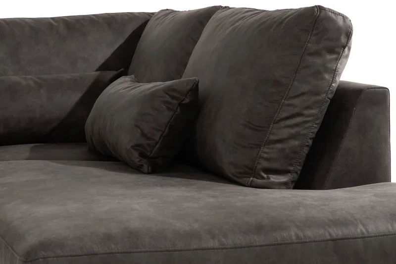 Copenhagen 5-sits Högervänd U-formad Soffa med Divan och Schäslong i Konstläder - Mörkgrå - Möbler - Soffa - Skinnsoffor