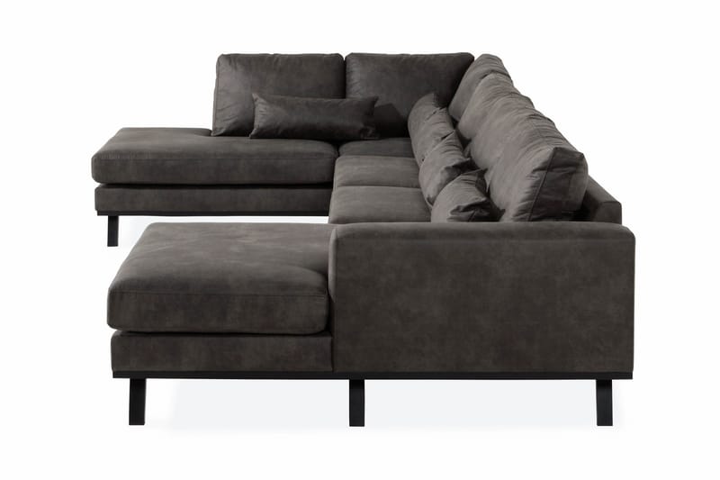 Copenhagen 5-sits Vänstervänd U-formad Soffa med Divan och Schäslong i Konstläder - Mörkgrå - Möbler - Soffa - Skinnsoffor