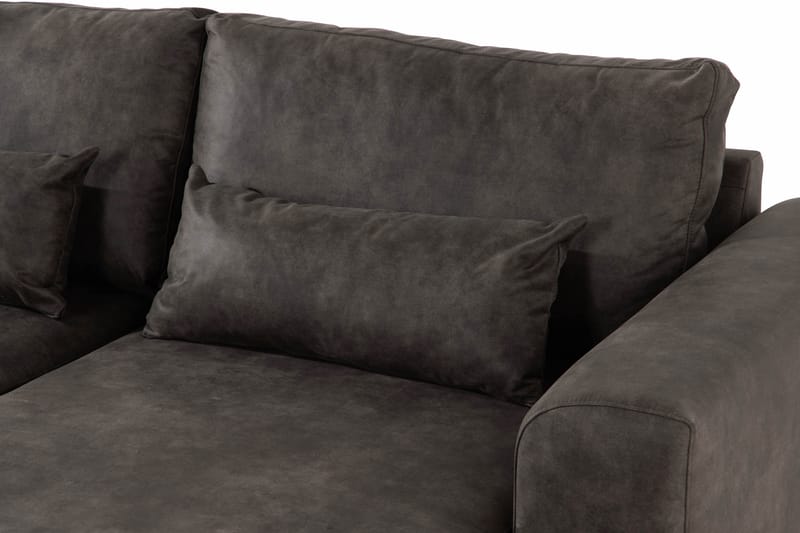Copenhagen 5-sits Vänstervänd U-formad Soffa med Divan och Schäslong i Konstläder - Mörkgrå - Möbler - Soffa - Skinnsoffor