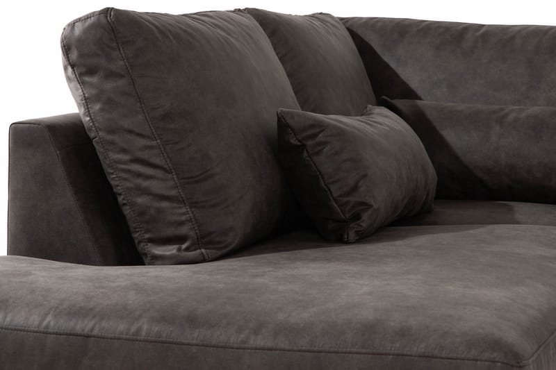 Copenhagen 5-sits Vänstervänd U-formad Soffa med Divan och Schäslong i Konstläder - Mörkgrå - Möbler - Soffa - Skinnsoffor