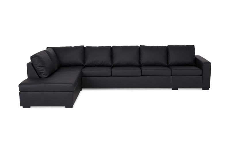 Crazy 4-sits Soffa med Schäslong Vänster - Svart - Skinnsoffor - Divansoffor & schäslongsoffa - 4 sits soffa med divan