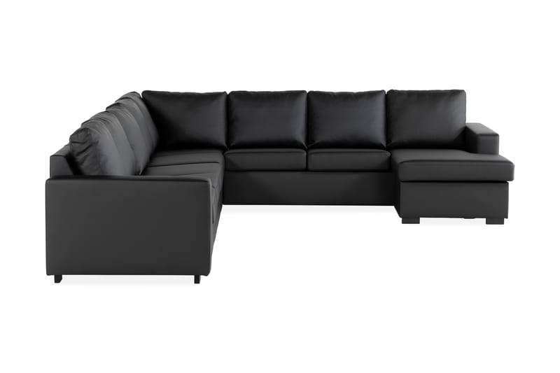 Crazy 7-sits Vändbar U-formad XX-Large Hörnsoffa med divan i Konstläder - Svart - Möbler - Soffa - Skinnsoffor
