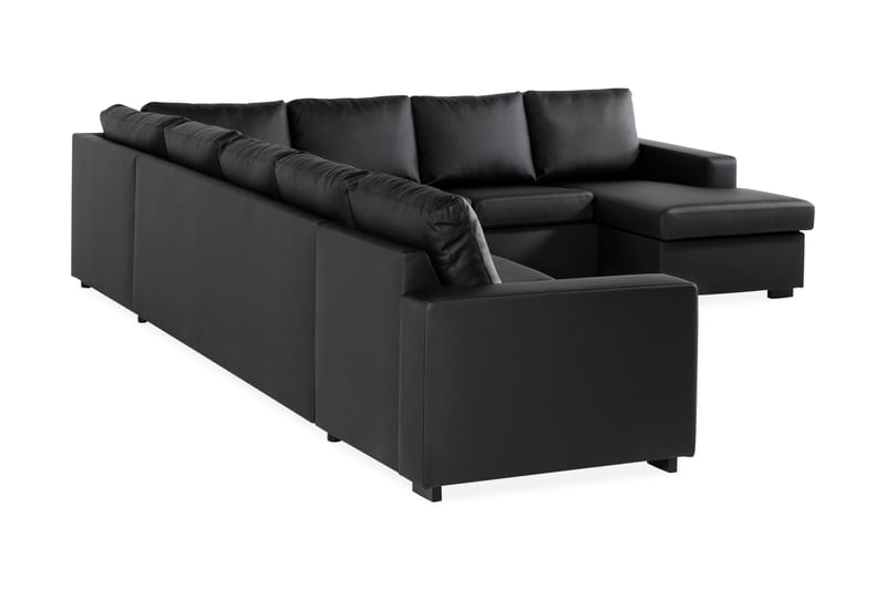Crazy 7-sits Vändbar U-formad XX-Large Hörnsoffa med divan i Konstläder - Svart - Möbler - Soffa - Skinnsoffor