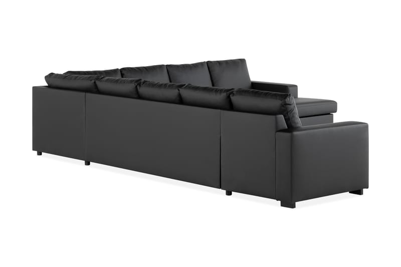 Crazy 7-sits Vändbar U-formad XX-Large Hörnsoffa med divan i Konstläder - Svart - Möbler - Soffa - Skinnsoffor