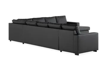 Crazy 7-sits Vändbar U-formad XX-Large Hörnsoffa med divan i Konstläder - Svart - Möbler - Soffa - Skinnsoffor