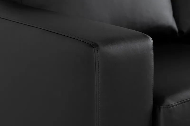 Crazy 7-sits Vändbar U-formad XX-Large Hörnsoffa med divan i Konstläder - Svart - Möbler - Soffa - Skinnsoffor