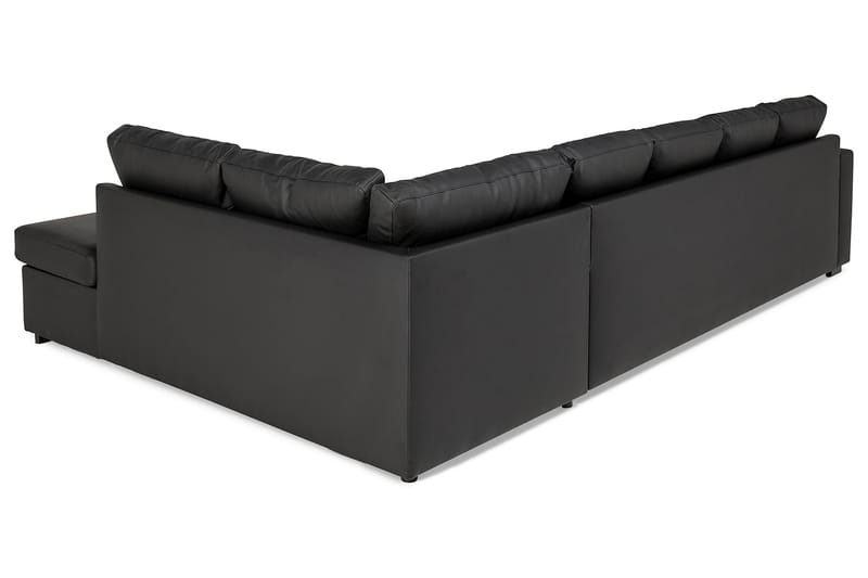 Crazy U-soffa XL Divan Vänster - Svart Konstläder - U-soffa