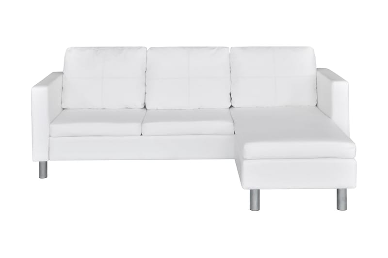 Divansoffa 3-sits konstläder vit - Vit - Möbler - Soffa - Skinnsoffor