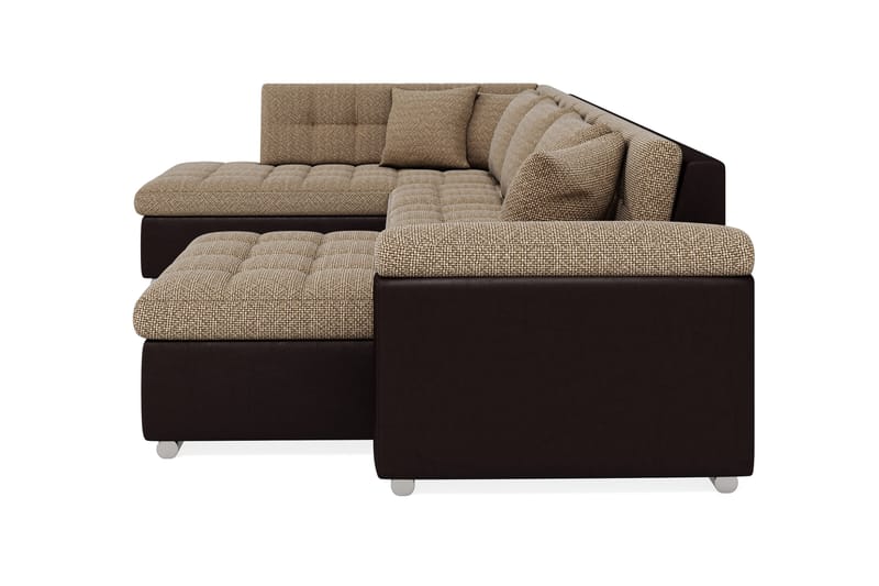 Dynir Hörnbäddsoffa Divan med Förvaring Höger - Beige/Brun - Möbler - Soffa - Skinnsoffor