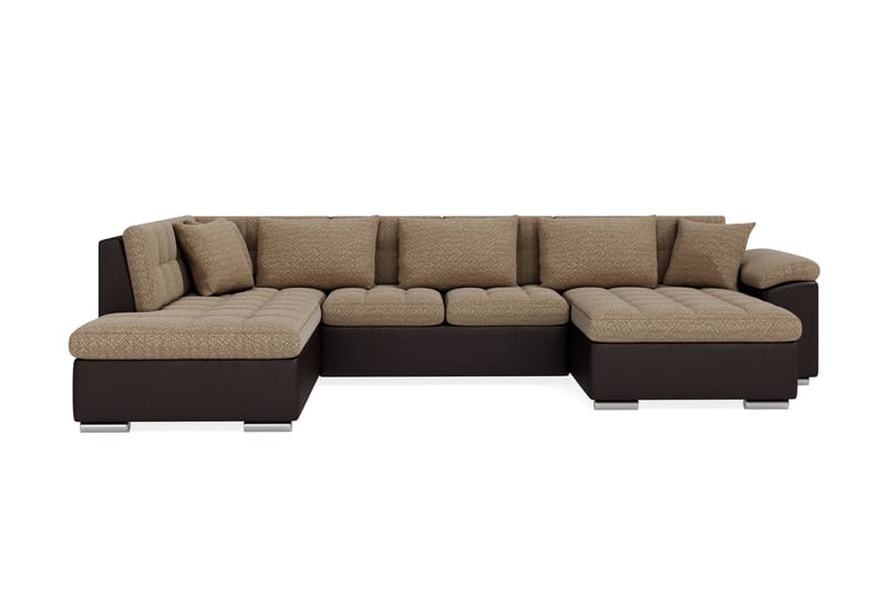 Dynir Hörnbäddsoffa Divan med Förvaring Höger - Beige/Brun - Möbler - Soffa - Skinnsoffor