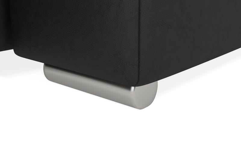 Dynir Stor Hörnbäddsoffa Divan med Förvaring Höger 350 cm - Svart / Grå - Möbler - Soffa - Skinnsoffor