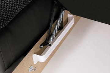 Dynir Stor Hörnbäddsoffa Divan med Förvaring Vänster - Grå / Svart - Möbler - Soffa - Skinnsoffor