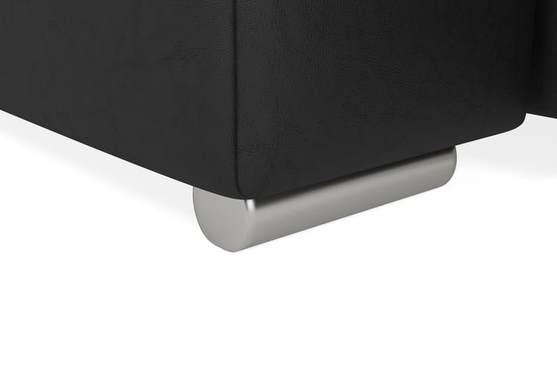 Dynir Stor Hörnbäddsoffa Divan med Förvaring Vänster - Grå / Svart - Möbler - Soffa - Skinnsoffor