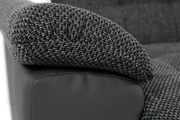 Dynir Stor Hörnbäddsoffa Divan med Förvaring Vänster - Grå / Svart - Möbler - Soffa - Skinnsoffor