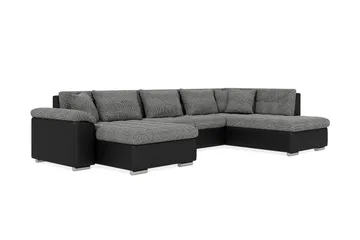 Dynir Stor Hörnbäddsoffa Divan med Förvaring Vänster - Grå / Svart - Möbler - Soffa - Skinnsoffor