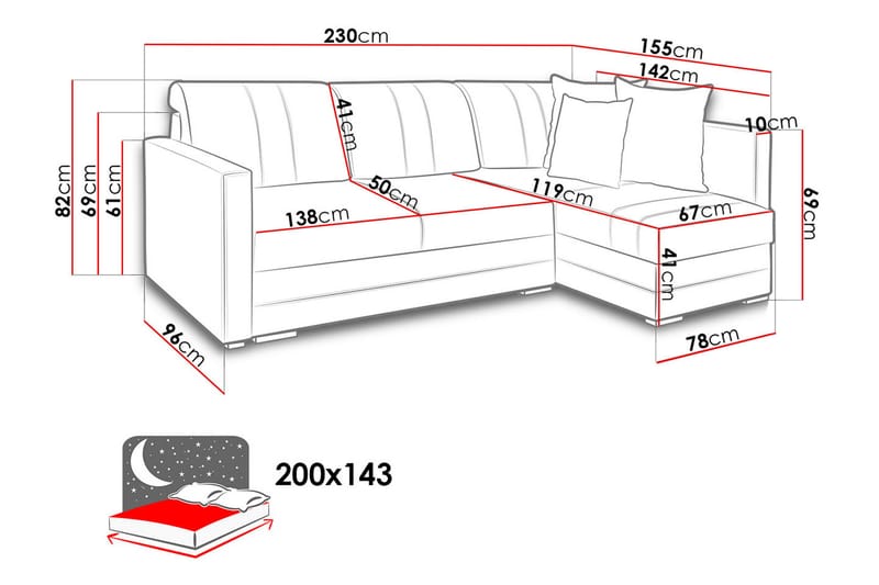 Ericka 4-sits Bäddsoffa - Brun - Möbler - Soffa - Skinnsoffor