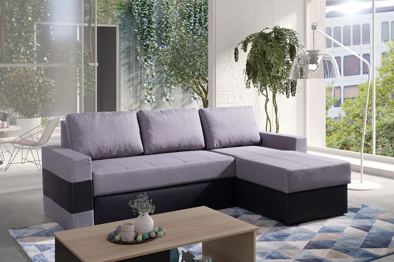 Gordia Divanbäddsoffa 234x82x156 cm - Grå - Möbler - Soffa - Skinnsoffor