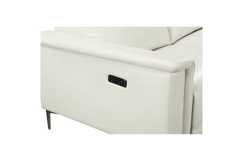 Hörnsoffa 3-sits Lund Kräm, PU, Höger elektrisk vilstol - Kräm, PU, Höger elektrisk vilstol - Möbler - Soffa - Skinnsoffor