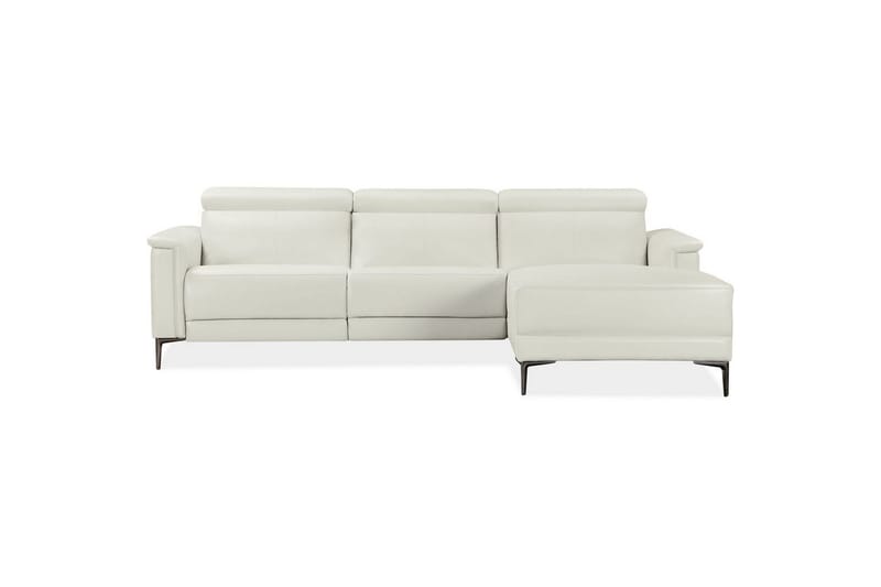 Hörnsoffa 3-sits Lund Kräm, PU, Höger elektrisk vilstol - Kräm, PU, Höger elektrisk vilstol - Möbler - Soffa - Skinnsoffor