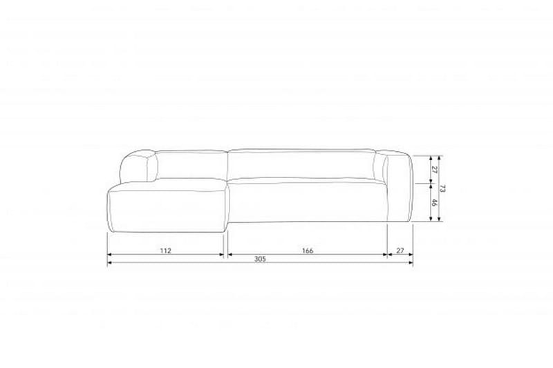 Harlow Divansoffa Vänster Äkta Läder - Cognac - Möbler - Soffa - Skinnsoffor