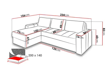 Keisha Divanbäddsoffa - Beige/Brun - Möbler - Soffa - Bäddsoffa - Bäddsoffa divan