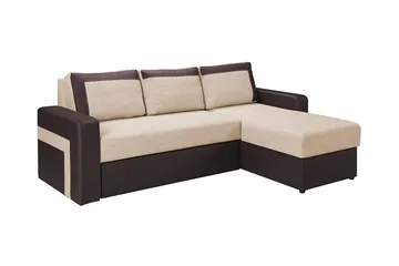 Kolder Divanbäddsoffa 234x156x82 cm - Beige/Brun - Möbler - Soffa - Skinnsoffor