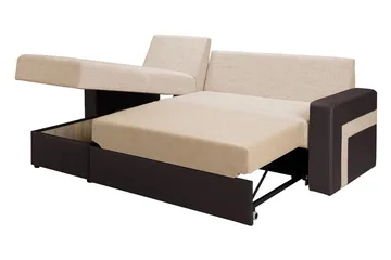 Kolder Divanbäddsoffa 234x156x82 cm - Beige/Brun - Möbler - Soffa - Skinnsoffor