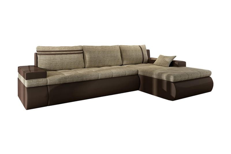 Lavona Divanbäddsoffa Höger - Beige/Grå - Bäddsoffa - Bäddsoffa divan - Skinnsoffor