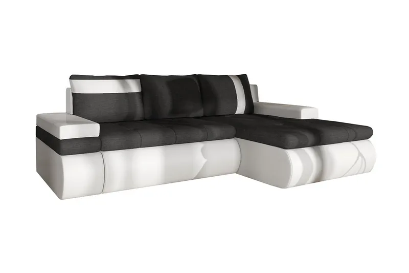 Lavona Divanbäddsoffa Mini Höger - Mörkgrå/Vit - Möbler - Soffa - Skinnsoffor