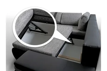 Lavona Divanbäddsoffa Mini Höger - Svart/Grå - Möbler - Soffa - Bäddsoffa - Bäddsoffa divan