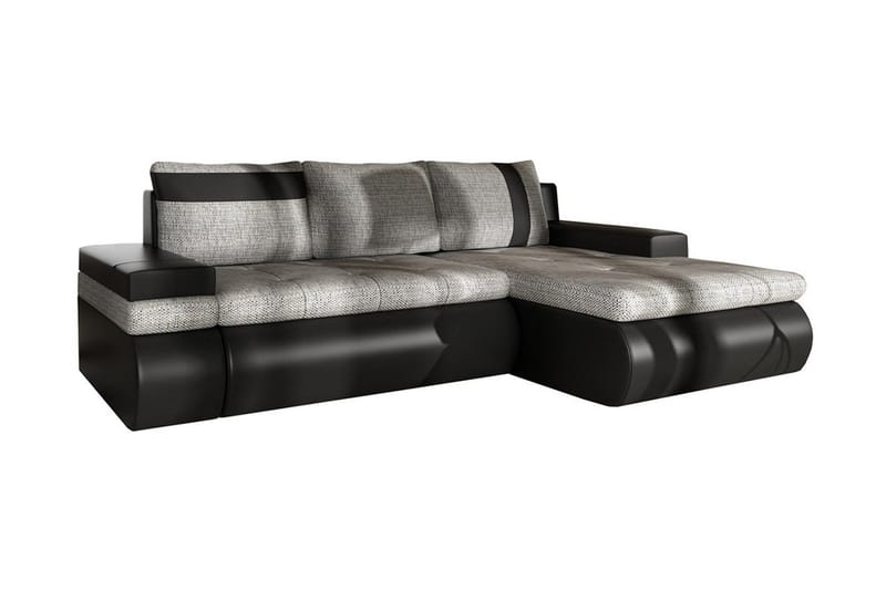 Lavona Divanbäddsoffa Mini Höger, Svart/Grå