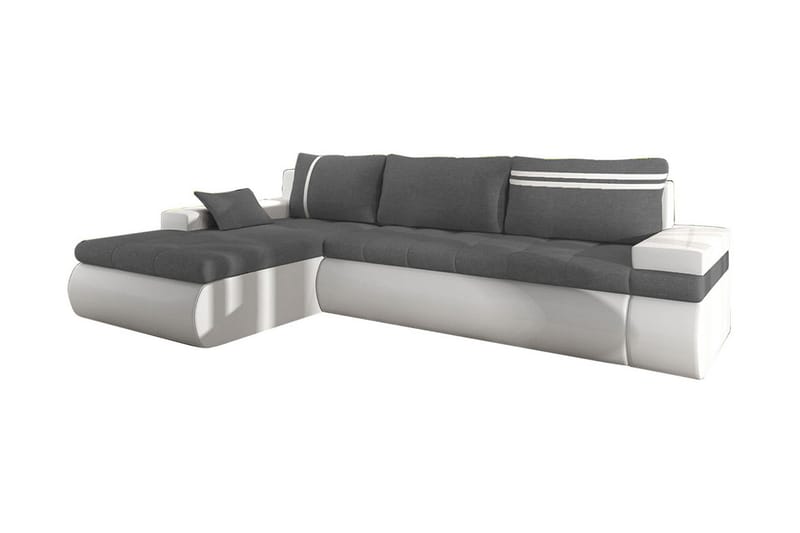 Lavona Divanbäddsoffa Vänster - Grå/Vit - Möbler - Soffa - Bäddsoffa - Bäddsoffa divan