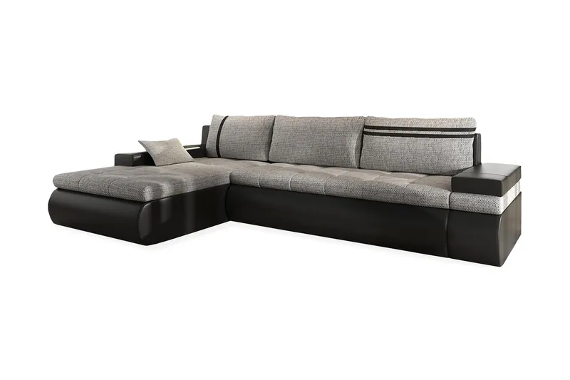 Lavona Divanbäddsoffa Vänster, Svart/Grå