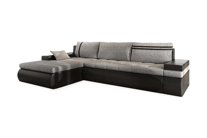 Lavona Divanbäddsoffa Vänster, Svart/Grå