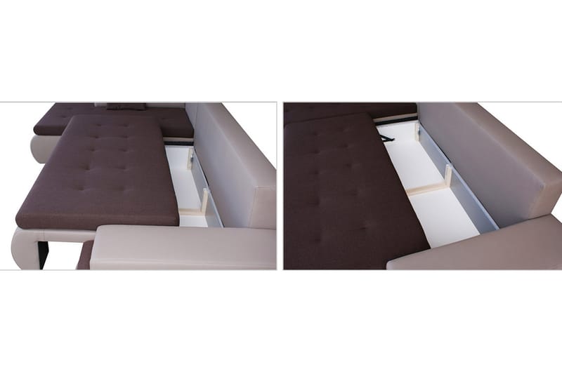 Lavona Divanbäddsoffa Vänster - Svart/Grå - Möbler - Soffa - Skinnsoffor