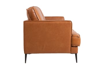 Leo Rektangulär Skinnsoffa med Smala Ben 194 cm - Cognac - Möbler - Soffa - Skinnsoffor