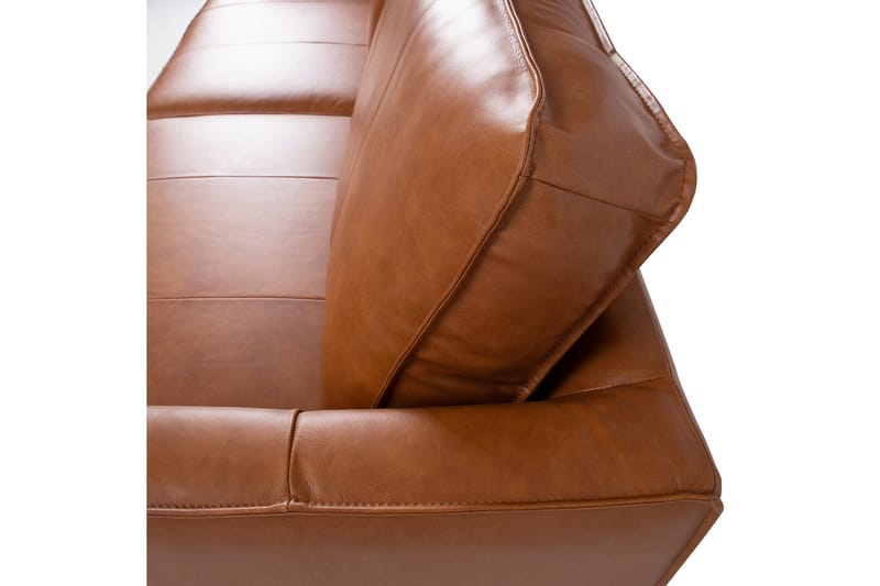 Leo Rektangulär Skinnsoffa med Smala Ben 194 cm - Cognac - Möbler - Soffa - Skinnsoffor