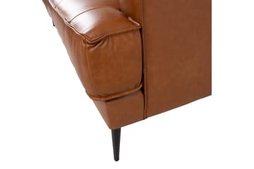 Leo Rektangulär Skinnsoffa med Smala Ben 194 cm - Cognac - Möbler - Soffa - Skinnsoffor