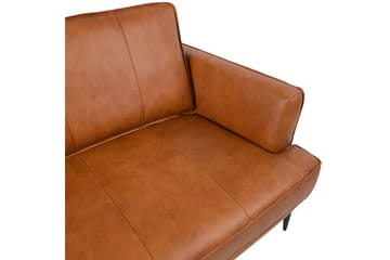Leo Rektangulär Skinnsoffa med Smala Ben 194 cm - Cognac - Möbler - Soffa - Skinnsoffor