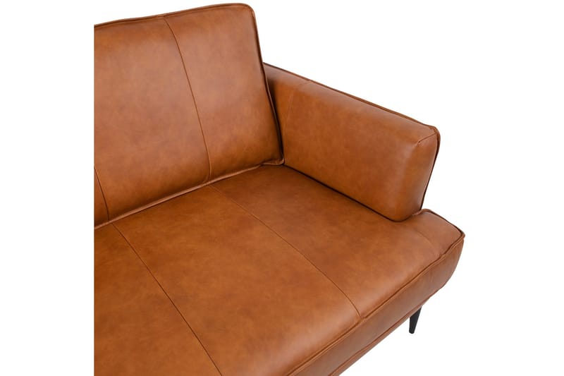 Leo Rektangulär Skinnsoffa med Smala Ben 194 cm - Cognac - Möbler - Soffa - Skinnsoffor