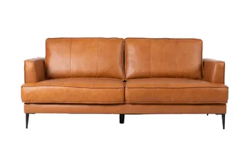 Leo Rektangulär Skinnsoffa med Smala Ben 194 cm - Cognac - Möbler - Soffa - Skinnsoffor