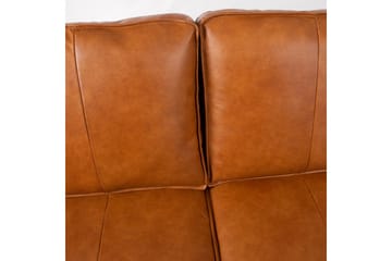 Leo Rektangulär Skinnsoffa med Smala Ben 194 cm - Cognac - Möbler - Soffa - Skinnsoffor