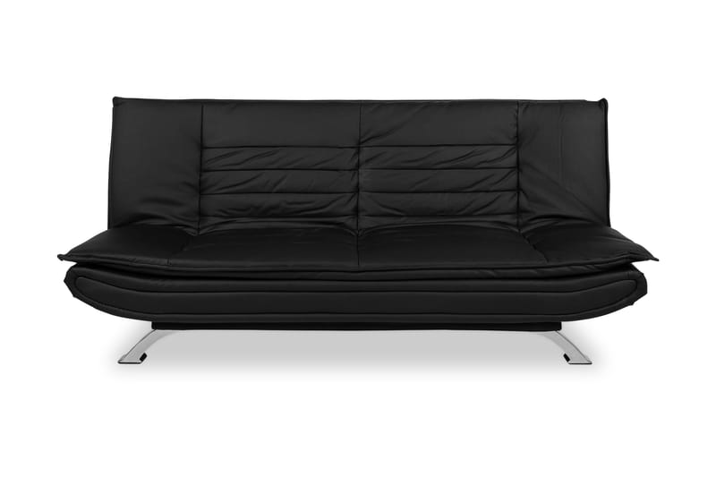 Lerwick Bäddsoffa 3-sits Konstläder - Svart - Bäddsoffa - Bäddsoffa divan - Skinnsoffor