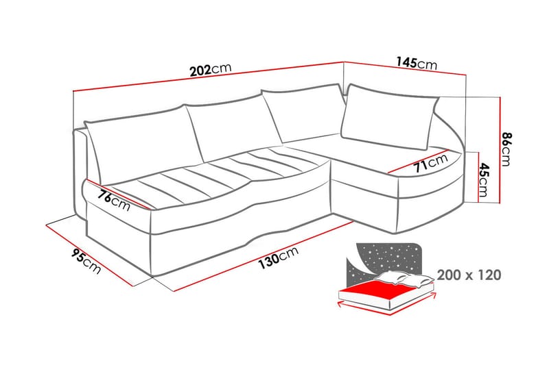 Lido 3-sits Bäddsoffa - Grå - Bäddsoffa - Skinnsoffor - Sammetssoffa