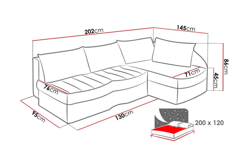 Lido 3-sits Bäddsoffa - Grå - Möbler - Soffa - Bäddsoffa