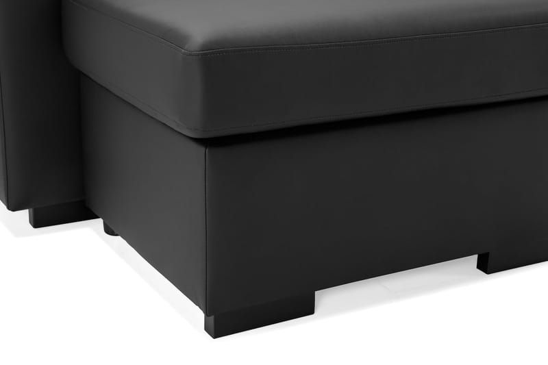 Link 5-sits Högervänd U-formad XX-Large Soffa med Divan och Schäslong i Konstläder - Svart - Möbler - Soffa - Skinnsoffor