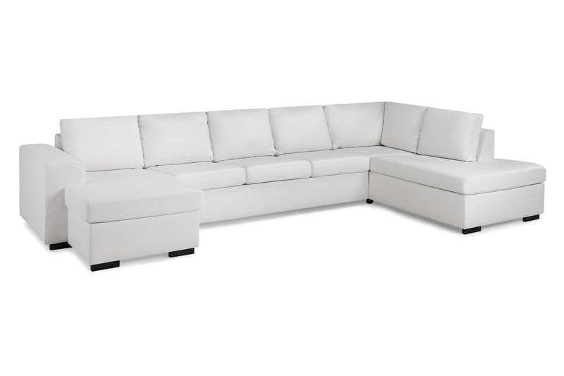 Link 5-sits Högervänd U-formad XX-Large Soffa med Divan och Schäslong i Tyg - Vit - Möbler - Soffa - Skinnsoffor