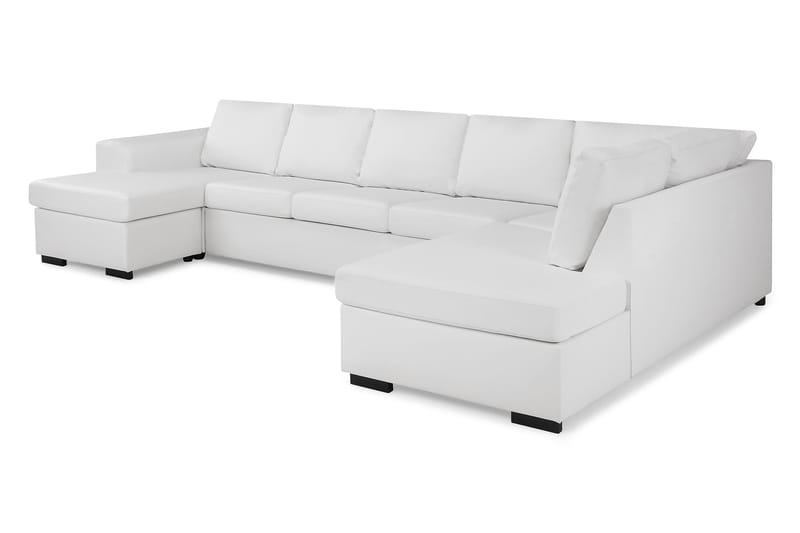 Link 5-sits Högervänd U-formad XX-Large Soffa med Divan och Schäslong i Tyg - Vit - Möbler - Soffa - Skinnsoffor