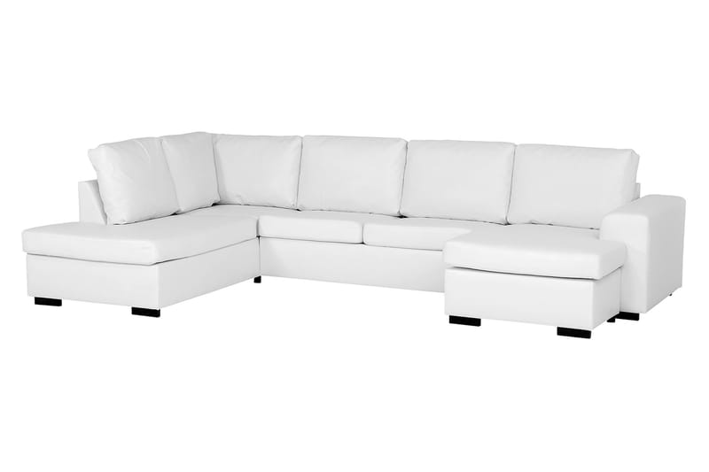 Link 5-sits Vänstervänd U-formad X-Large Soffa med Divan och Schäslong i Tyg - Vit - Möbler - Soffa - Skinnsoffor