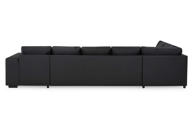 Link 5-sits Vänstervänd U-formad XX-Large Soffa med Divan och Schäslong i Konstläder - Svart - Möbler - Soffa - Skinnsoffor
